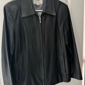 Jacqueline Ferrar Classic Black Leather Jacket